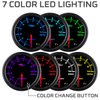 GlowShift Tinted 7 Color 10,000 RPM Tachometer Gauge - for 1-10 Cylinder Gas Powered Engines - Black Dial - Smoked Lens - 2-1/16" 52mm