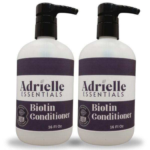 Black Canyon Home and Body Adrielle Essentials Irish Cream Scented Biotin Hair Conditioner, 16 Oz (2 Pack)