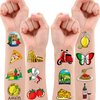 118 PCS Italian Italy Rome Temporary Tattoos Themed Birthday Party Decorations Supplies Favors Décor Cute Flag Inspiring Tattoo Stickers Gifts For Game Boys Girls Classroom School Prizes Reward