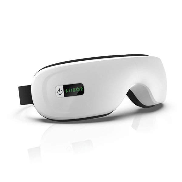 Eye Massager with Heat, Heated Eye Mask for Dry Eyes, Bluetooth Music Rechargeable Eye Care Massager Device for Eye Relaxation, Relieve Eye Strain Dry Eyes, Improve Sleep, White
