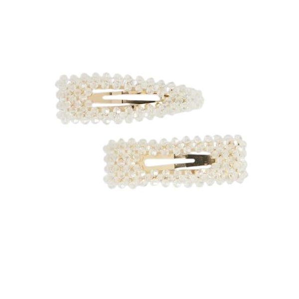 Coco + Carmen Arianna Beaded Hair Clip with Faceted Glass Beads, Clear, Women Hair Fashion Accessories