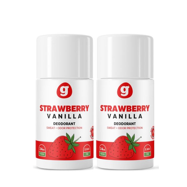 Grownish Natural Deodorant for Girls Ages 8 & Up | Aluminum-Free, Fresh Scents, 24-Hour Dry OdorProtection | 2 Pack (Strawberry Vanilla)