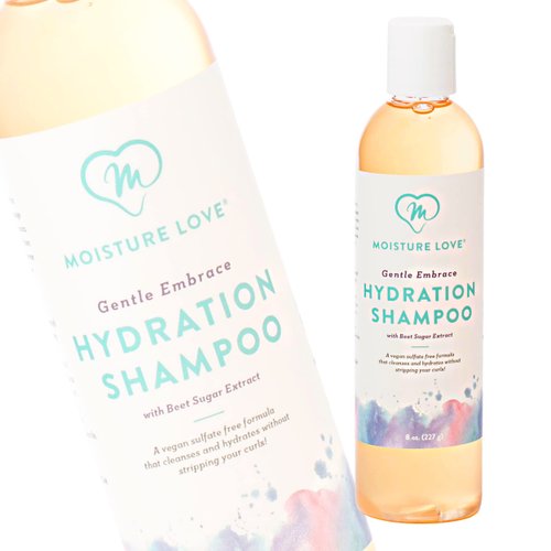Gentle Embrace Hydration Shampoo for Curly Hair. Hydrating Shampoo that Moisturizes, Hydrates, Cleanses your Hair. All Natural Vegan Sulfate Free for All Types of Hair. Travel Size 8oz.