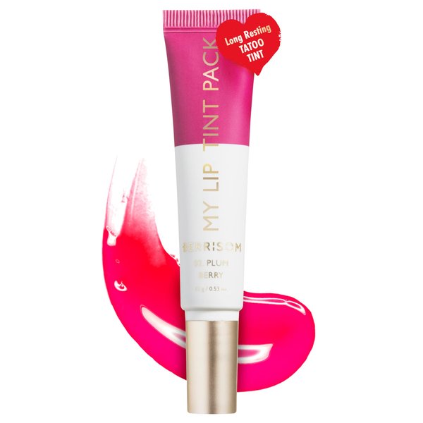 Berrisom LIP My Tint Pack - Korean Lip Stain Peel Off Pack | Kiss-Proof Korean Lip Tint Long Lasting Lipstain Marker | Waterproof Lip Stain Peel Off Lipstick (02. Plum Berry, 0.50 Fl Oz)