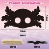 B1ykin 30Pcs Axolotl Scratch Mask Gift Set, DIY Magic Scratch Axolotl Masks Paper Art Craft Kit for Kids, Color Paper Party Favors for Girls Boys Birthday School Classroom Art Activity Project