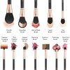 OMANIAC® Makeup Brushes Set Professional (12Pcs), Comfortable To Hold And Easy To Use. Eyeshadow, Blush, Powder, Foundation, Blending, Full Face Make up Brushes Set With Makeup Brushes Holder. (Rose Gold and Black)