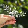 Easedaily Leaf Bride Wedding Hair Comb Silver Crystal Bridal Hair Piece Rhinestone Hair Accessories for Women and Girls