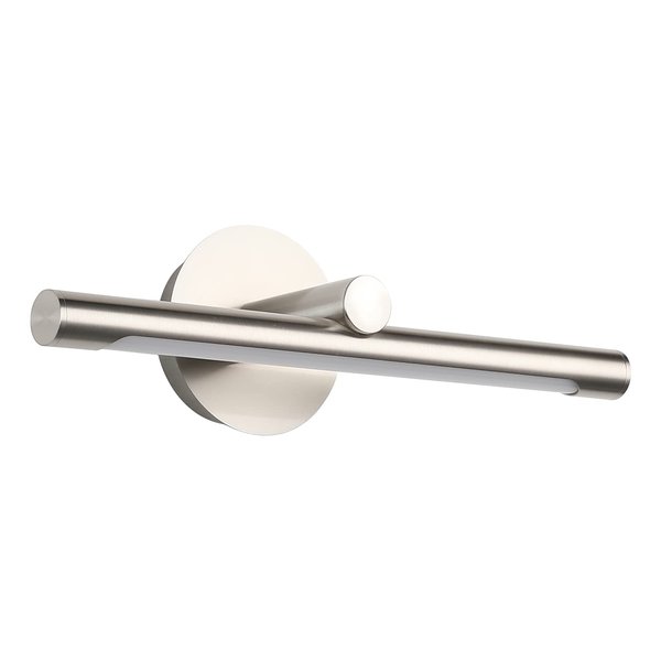 JUSHENG Modern Bathroom Vanity Light Fixtures Brushed Nickel Indoor LED Wall Sconce Lamps Over Mirror Lighting 16.54" Inch Cool White 6000K 7W 110V AC