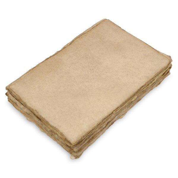 Watercolor Handmade Paper Sheets 50 Count Light Antique, Brown Edges 130 GSM Rough Thick Deckled Edge Textured Paper for Painting Drawing and Invitations - A5 8.5 x 5.5 Inch Made with Recycled Cotton
