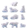Polar Bear Figurines Playset, 10 Pcs Realistic Miniature Ocean Animal Polar Animals Figurines Fairy Garden Arctic Animals Figurines Collection Playset Cake Toppers Christmas Birthday Gift