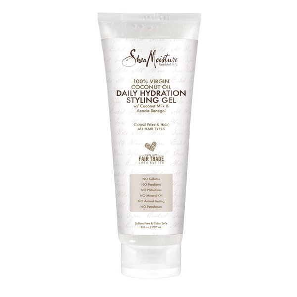 Shea Moisture 100 Percent Virgin Coconut Oil Daily Hydration Styling Gel for Unisex, 8 Ounce (Packaging may vary)
