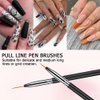 Lofuanna Nail Art Brush Set,6pcs Double Ended Fine Nail Liner Brush Dotting Pen Painting Tools with Nail Extension Gel Brush, Builder Gel Brush, Nail Art Liner Brush, Nail Dotting Pen for DIY Manicure
