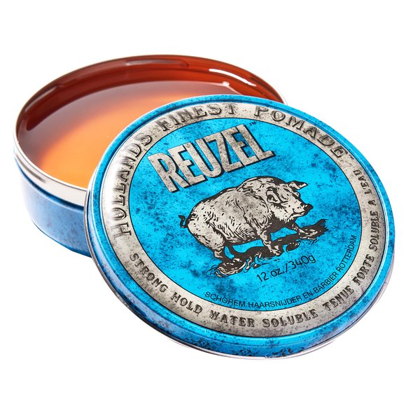 REUZEL Blue Pomade, Strong Hold, Water Soluble, vanilla Wood, 12 Oz