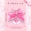 Kistreao Breast Cancer Hair Bows Ties Glitter Pink Ribbon Hair Bands Big Bows Hair Rope Ponytail Holder Hair Accessories for Women Breast Cancer Awareness Party Supplies