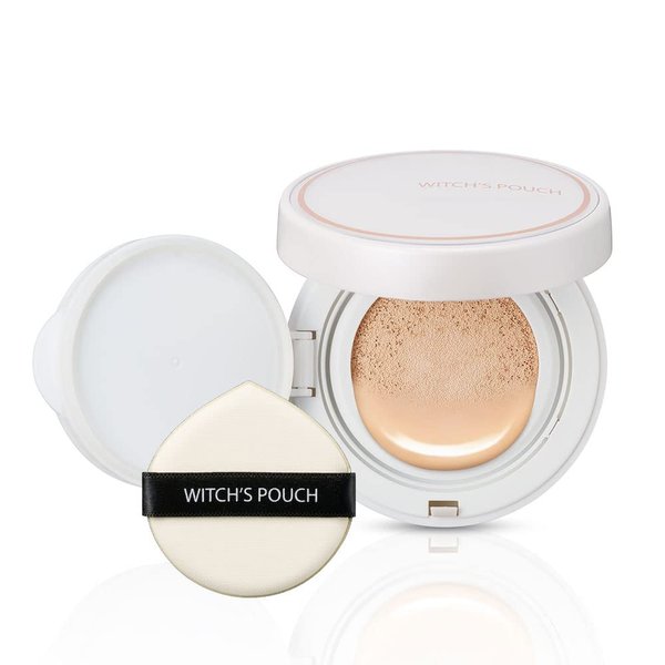 Witch's Pouch Essence Serum Facial Deep Hydration Radiant Barrier BB Cushion Foundation SPF38 PA++ Cover Long Lasting Toneup Moisture Korean Makeup (21 Light Beige)
