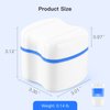 Denture Case Orthodontic Retainer Holder Mouth Guard Night Case, Denture Bath Cleaning Soaking Cup with Strainer and Lid (Blue)