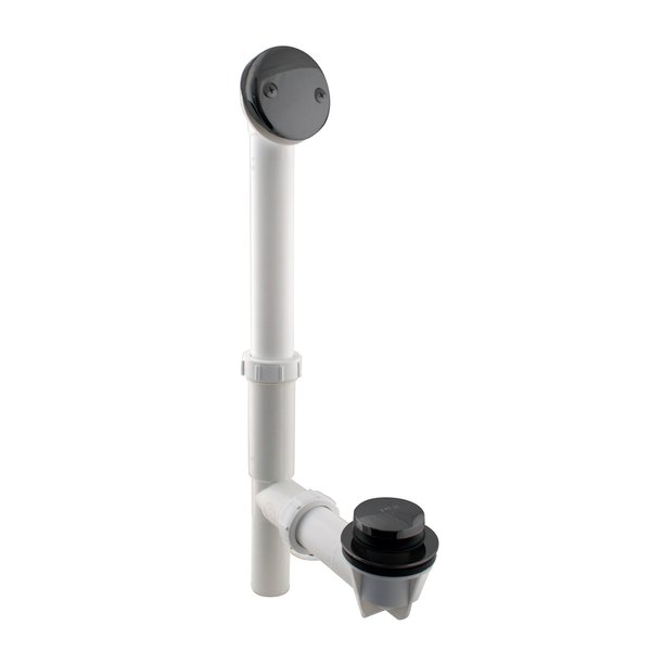 Westbrass 593244-62 White 1-1/2" Tubular Tip Toe Bath Waste Drain Kit, Matte Black, 1 Pack