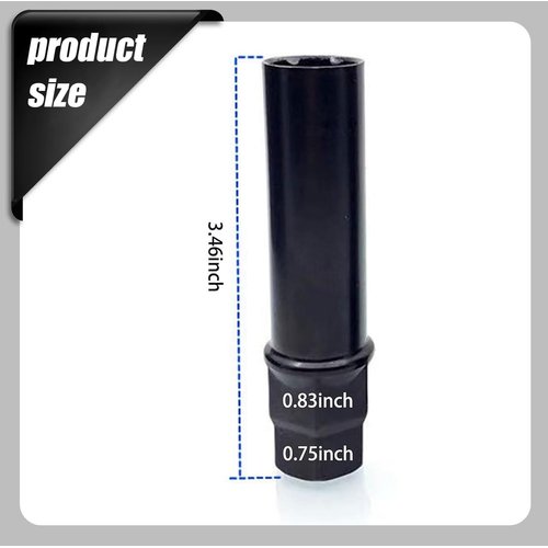QODOLSI 1 PC Car Lug Nut Installation Tool for Wrench, Anti-Theft Metal Vehicle Screw Replacement Tool, Universal Durable Automotive Lug Nut Socket Key Tool Accessories for Truck (Black #6 Spline)