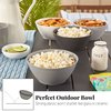 US Acrylic Fresco 28 oz. Plastic Stackable Snack Bowls for Cereal and Ice Cream in Grey Colors | Set of 8 | 6-inch Reusable, BPA-Free, Made in the USA, Dishwasher Safe Dinnerware