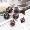Haxtec Bloodstained Metal DND Dice Set Blood Polyhedral D&D Dice for Dungeons and Dragons Gift TTRPG Antique Metal Halloween Dice