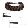 STHEJFB Bohemian Braided Headband Oversized Classic Wide Braids Adjustable Elastic Strap Synthetic Wig Headband Women's Braids Beauty Accessories (Brown)
