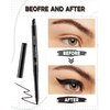 Dark Brown Waterproof Eyeliner Gel Pencil- 2Pcs Smudge Proof Long Lasting 24H Retractable Eyeliner Pen, Matte Cream Eyeliner Waterline, Smoky Makeup Eye Liner Pencils, Built-In Sharpener & Smudger-02