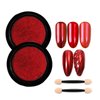 Red Chrome Nail Powder Nail Mirror Glitter Powder Holographic Magic Metallic Mirror Effect Manicure Glitter Pigment Dust Decorations with Tool（2 Boxes）