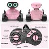 GILOBABY Robot Toys, Remote Control Robot Toy, RC Robots for Kids with LED Eyes, Flexible Head & Arms, Dance Moves and Music, Birthday Gifts for Girls Ages 5+ Years (Pink)