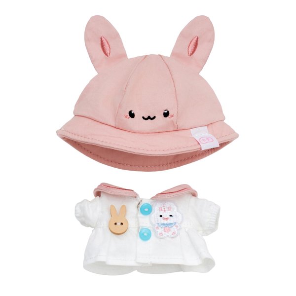 CALEMBOU Doll Clothes, 4 Inches Cute Macaron Animal Series Doll Clothes Suit for 6.7 Inches Labubu, Kawaii Doll Accessories Toys Gifts for Girls(Only Clothes) (Cuddly Bunny)