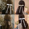 6PCS Hair Ribbons for Women Girls Hair Bows for Thick Thin Hair Tassel Ribbon Bowknot Duckbill Hair Clips Coquette Cute Hair Accessories Teen Girl Trendy Stuff