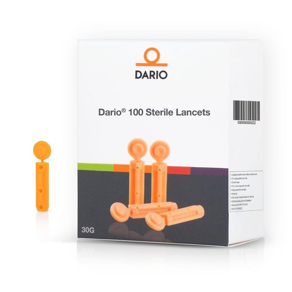 Dario 100 Sterile Lancets - Use only with Dario Glucose Monitor (30 Gauge)