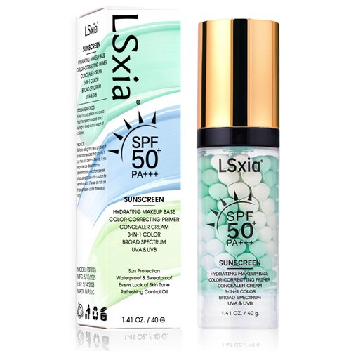 3-in-1 Primer for Face Before Makeup【SPF 50 Sunscreen】【Color Corrector】 【Makeup Base】Multi-Task Moisturizing, Oil Control & Tone-Perfecting for Radiant Skin One Step （Lime +Blue+Green）
