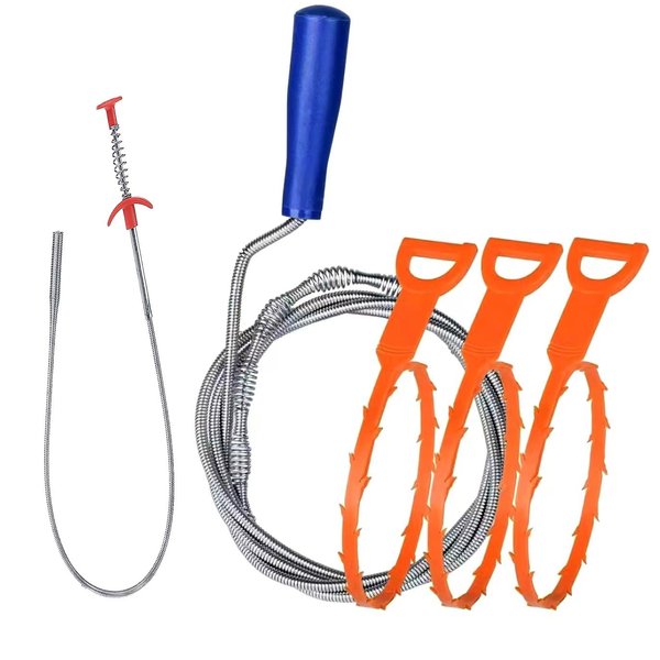 liboyixi 5 Pack Drain Clog Remover Tool, Sink Snake Cleaner Drain Auger Sewer toilet dredge, Snake Drain for Hair Remover Tool For Sewer, Toilet, Kitchen Sink, Bathroom Tub