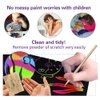 OMTOFUEN 36+9 Scratch Art Paper Kit with Pre-Outlined Template Customizable Paper 4 Follow Boards 8 Scratch Pens 12 Crayons 4 Velvet Clothes for up to 8 Kids Party Gift Birthday Christmas Halloween