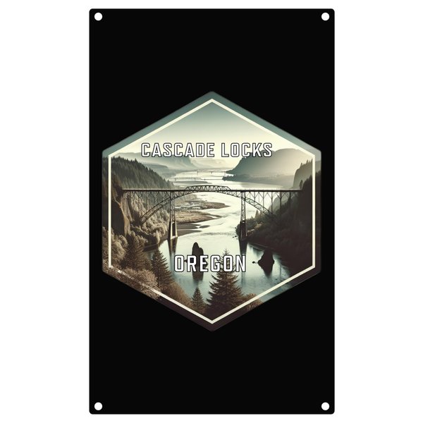 Cascade Locks Oregon Travel Destination Souvenir Metal Sign 9 x 15