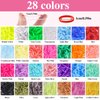 28 Colors Rubber Bands with 7 Hair Styling Tools, 2100 Pcs Colorful Elastic Ties Small Rubber Bands Baby Toddler Ties for Girls Hair Accessories Christmas Gifts
