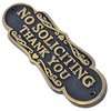 Brass Finish No Soliciting Thank You Sign 8" - Solid Brass Finish Wall Plaque - No Soliciting Thank You