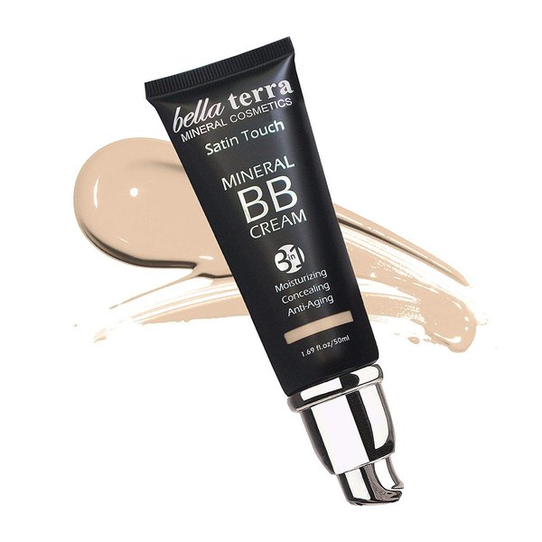 Bellaterra Cosmetics BB Cream Tinted Moisturizer, Mineral Foundation, Concealer, Anti-Aging, Natural Sun Protection, All Shades 1.69oz - Medium Tan 105