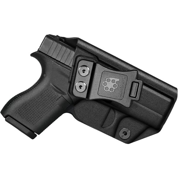 Amberide IWB KYDEX Holster Compatible with Glock 42 Pistol | Inside Waistband | Adjustable Cant | US KYDEX Made (Black, Left Hand Draw (IWB)