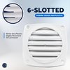 Five Oceans 6-Slotted Louvered Hose Vent, 3-inch Hose Diameter, Air Hose Thru Vent, White ABS Plastic - FO109