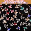 Juome Nail Charms, 60 Pcs Planet Nail Charms 3D Nail Charms with Saturn Shape, Nail Art Decorations Supplies (6 Colors)