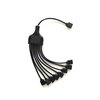 4 Pins black rgb LED Splitter Cable LED Strip Connector 8 Way Splitter Y Splitter for One to Eight RGB 5050 3528 LED Light Strips with,1m rgb wire，10x male to male 4pin plugs