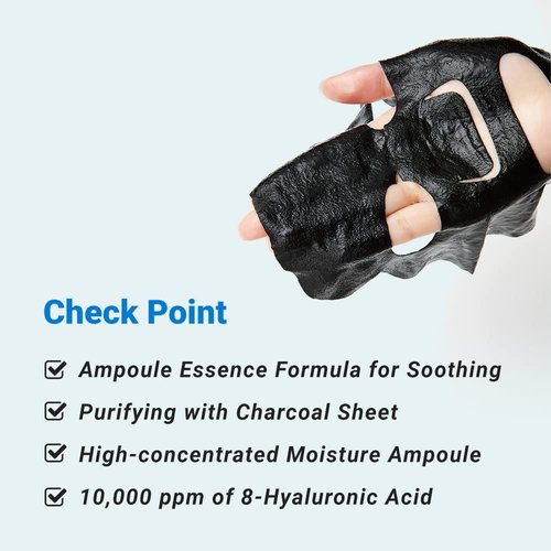 Real Barrier Aqua Soothing Ampoule Face Mask, 10ea, Low pH Korean Sheet Mask with Hyaluronic Acid, Cooling, Soothing, Clarifying, Hydrating