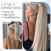 Rich Choices Claw Clip Ponytail Extension Human Hair Real Hair Ponytail Balayage Golden Brown Highlighted Bleach Blonde 18 Inch 115g One Piece Clip In Long Ponytail Hair Extension For Women #12P613