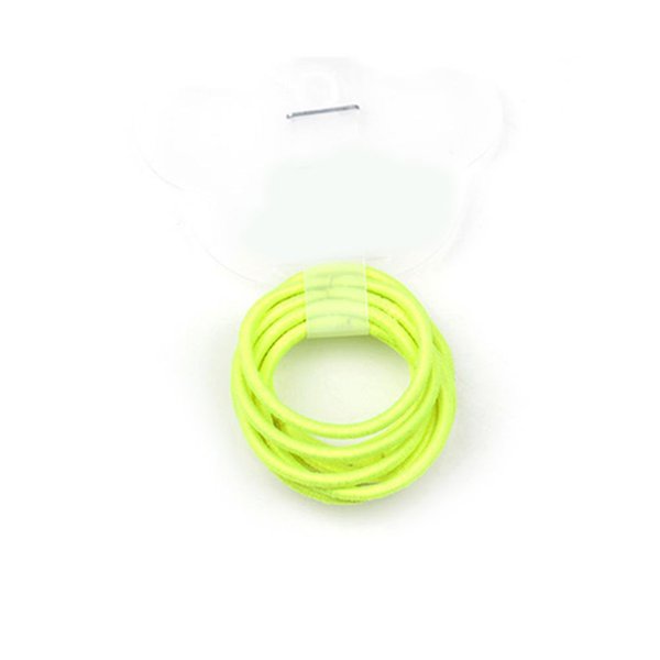 La Tartelette 2.4 cm Elastic Bands Hair Ties Children Rubber hair headbands - 10 Pcs (Green Yellow)