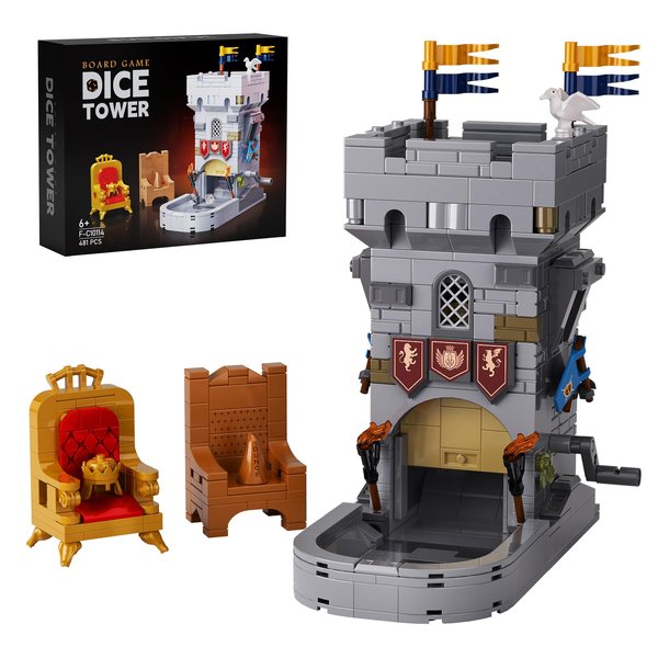 JMYZBD Dice Tower Dice Tray Set Building Blocks Sets Toys, Dungeons & Dragons Dice Building Kits, Model Collection Decor, Gifts Idea for Adult Fans (481 Pcs)