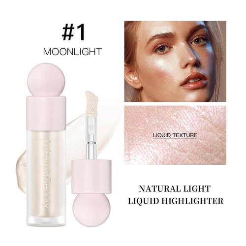 Mysense Liquid Highlighter Makeup, Natural Glow Face Highlighter Stick, Silky Smooth Light Liquid Luminizer, Long Lasting Highlight Face Illuminator Make up, 01 Moonlight White