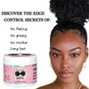 Goiple Edge Control Wax for Women Strong Hold Non-greasy Edge Smoother with Edge Brushes and Edge Scarf Strawberry Scent (4oz+0.7oz+Edge Brushes*2+ Edge Scarf)