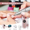 WTSKJ Professional Rechargeable Nail Drill 35000rpm Portable Acrylic Nail Drill LED HD Display Cordless Nail Drill Machine kit with 7 Metal Drill Bits for Manicure Pedicure Exfoliating Gold