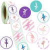 500 PCS Ballet Dance Themed Stickers,Dacing/Dance Movements Ballerina Baby Shower First 21st Birthday Party Decorations Supplies Favors